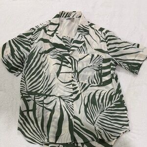 AYR Green and White Tropical “the pool boy”Shirt